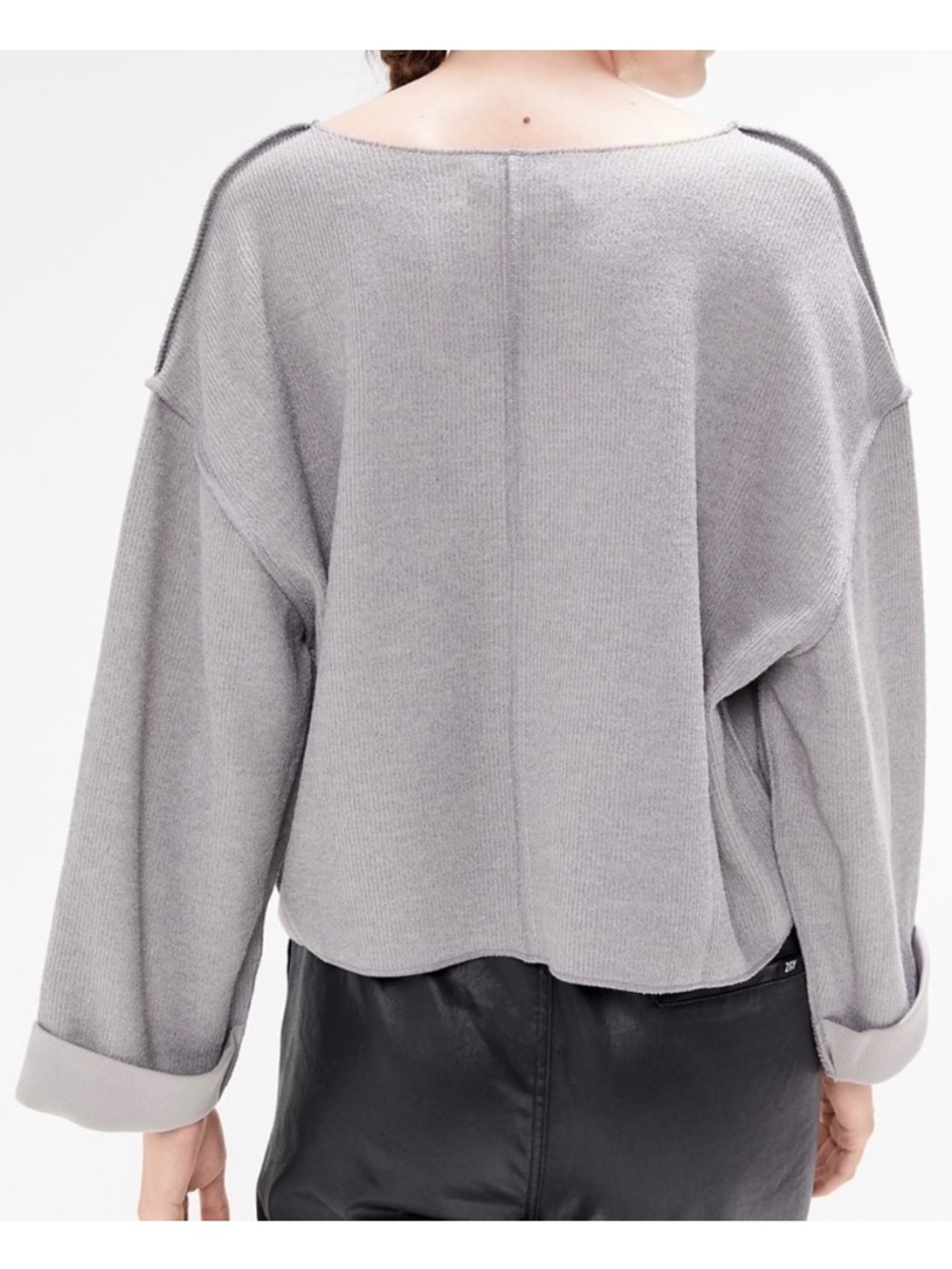 Urban Outfitters UO Jax Inside Out Ribbed Notch Neck Top - Picture 3 of 4